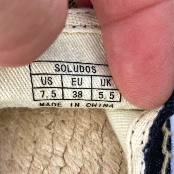 Soludos French Bulldog Embroidered Espadrilles Black Canvas Flats  Summer Vacay - Picture 13 of 16